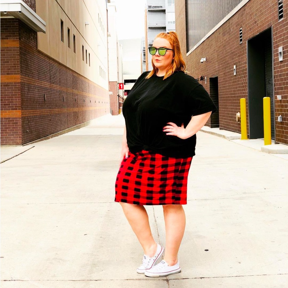 Buffalo plaid skirt